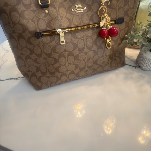 Coach Tan and Black Signature Tote - Picture 12 of 16